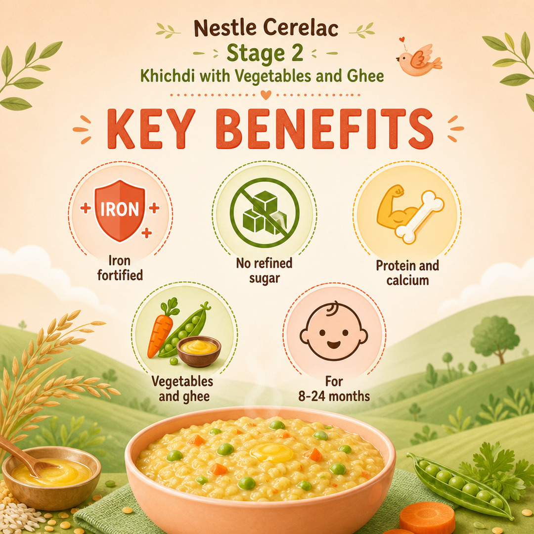 Cerelac Stage 2 Khichdi Veg Ghee 300GM Refill view 3